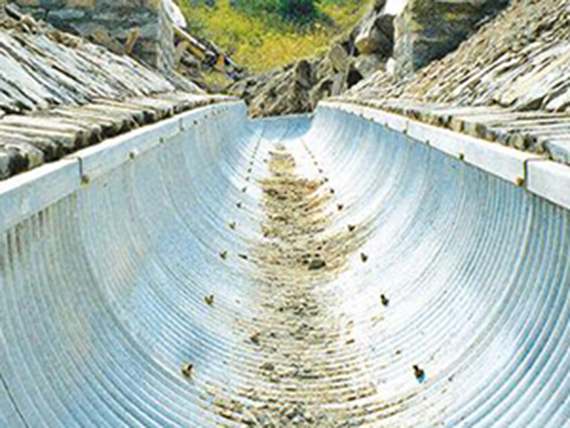 Half Circle Water Drainage Culvert in Mountains