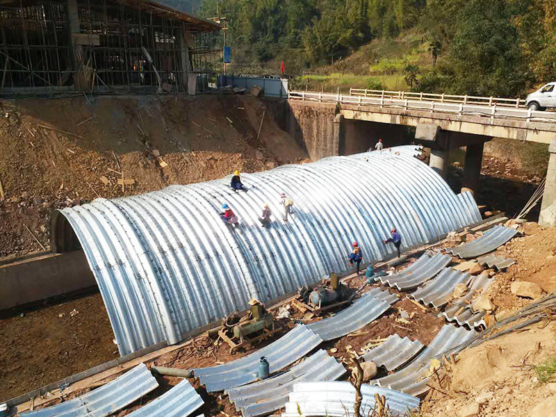 Large Span Corrugated Steel Arch Culvert Fast Construction High Strength